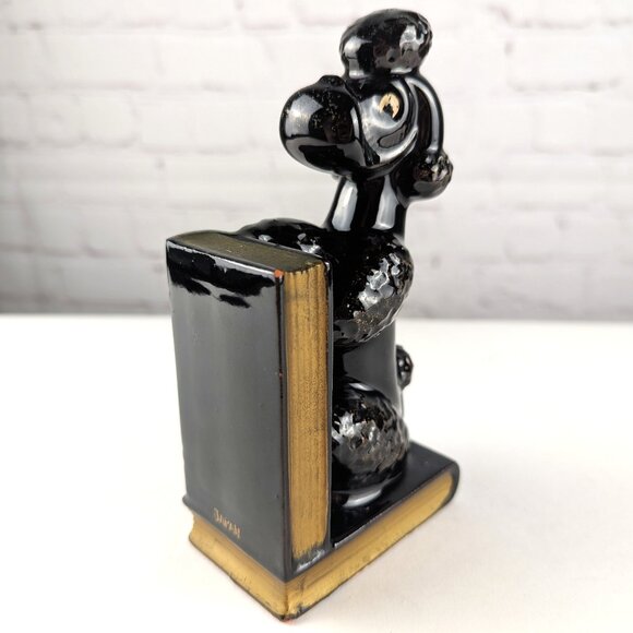 Vintage 50s/60s Ceramic Black Poodle Bookend - Picture 2 of 10